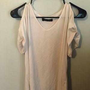 Cold shoulder cream top